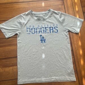 Los Angeles Dodgers Official MLB Kids Gray Dry Fit T-Shirt Size M